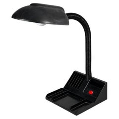 1960s 1970s Gooseneck Table Lamp Adjustable Space Age in Metal & Plastic