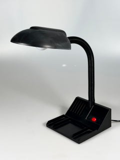 1960s 1970s Gooseneck Table Lamp Adjustable Space Age in Metal & Plastic