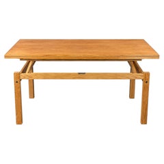 1960s 1970s Oak Adjustable Coffee or Dining Table Danish Design