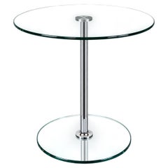 1970s 1980s Coffee Table Side Table in Chrome and Glass Space Age Design