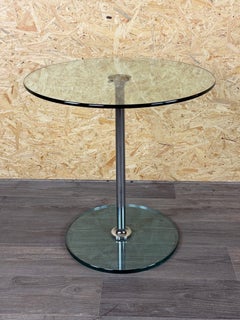 1970s 1980s Coffee Table Side Table in Chrome and Glass Space Age Design