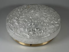 1960s 1970s Ceiling Lamp Ice Glass Doria Lightning Germany Space Age Design