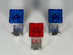 3 x 1960s 1970s Coat Hooks, Wall-Mounted Coat Rack, Metal/Plastic