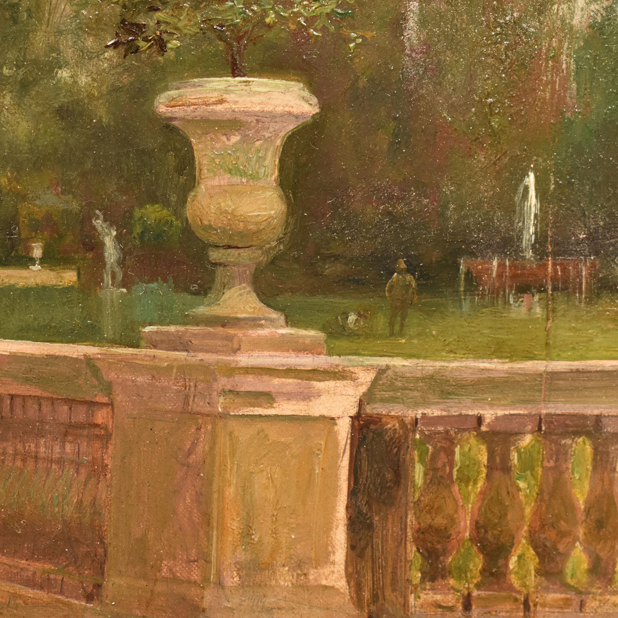 Antikes Gemälde, Edle elegante Kleider, Filippo Baratti, Öl auf Leinwand, 19. im Angebot 1