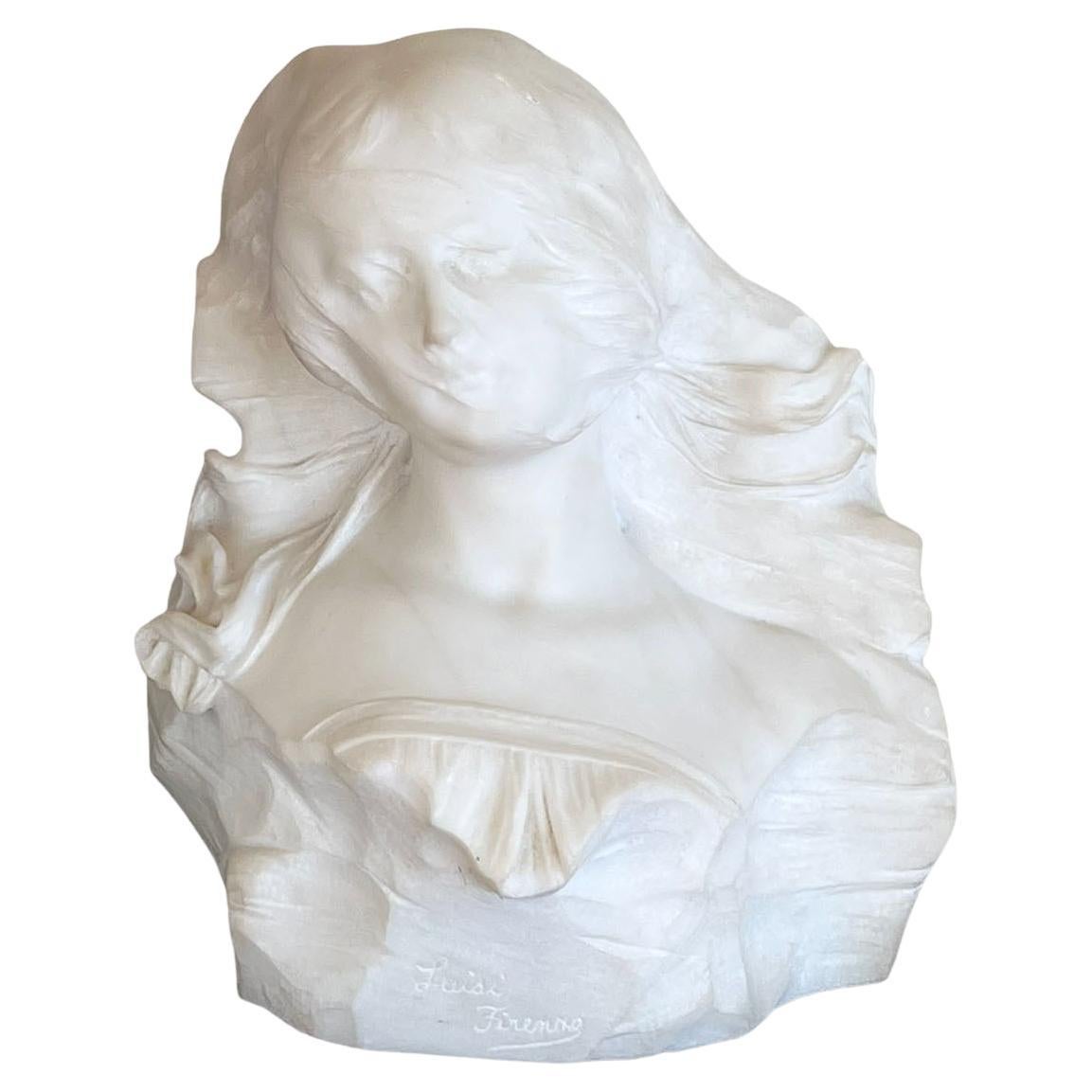 19th Century Italian Marble Bust of a Lady with a Veil