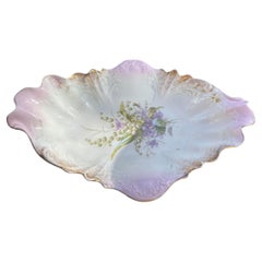 German Porcelain Floral Centerpiece Bowl Signed Carl Tielsch