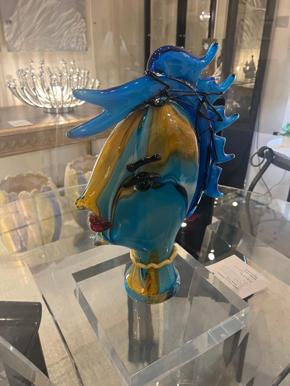 Mid-Century Modern Abstract Murano Sculpture Picasso Style For Sale