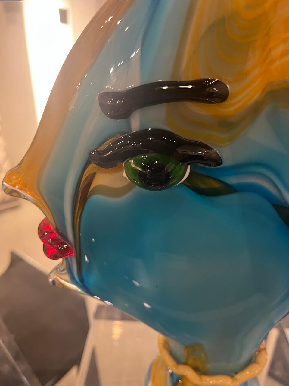 Italian Abstract Murano Sculpture Picasso Style For Sale