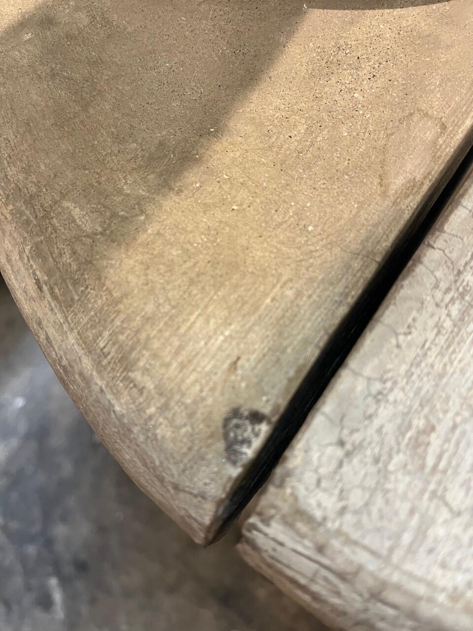 Pair of Faux Bois Cast Concrete Demilunes For Sale 3
