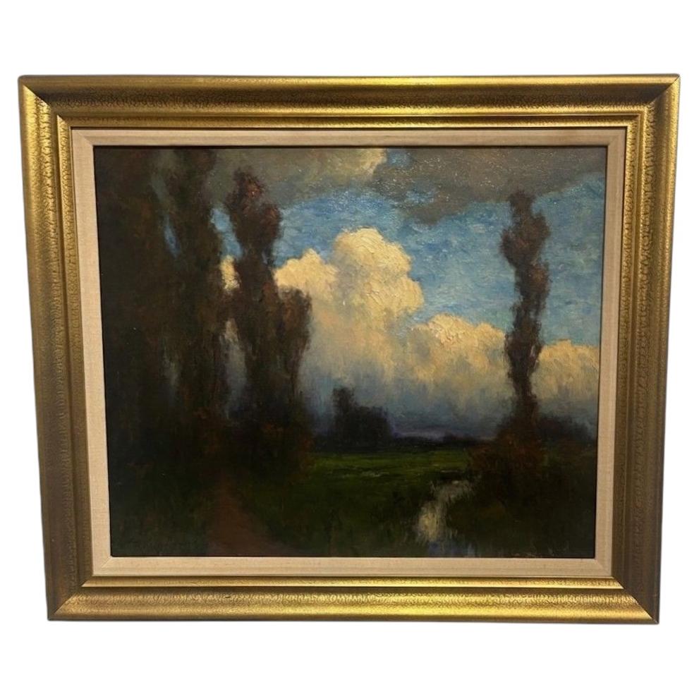 Landschaftsgemälde, Öl auf Leinwand, aus dem späten 19. Jahrhundert im Angebot