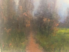 Paesaggio a olio su tela della fine del XIX secolo