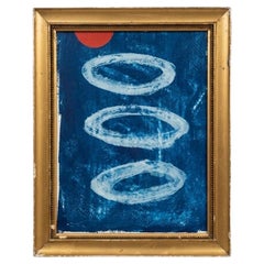 Original Abstract Painting In Antique Frame