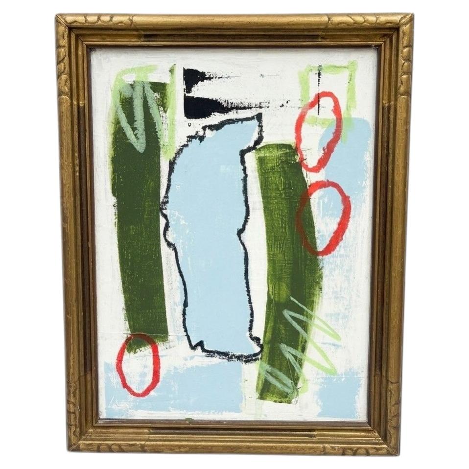 Original-Gemälde der modernen abstrakten Malerei in antikem Rahmen