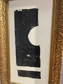 Original B&W Abstract Acrylic on Panel Painting