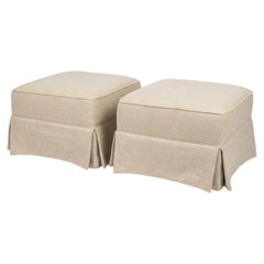 Pair of Neutral Upholstered Ottomans