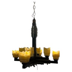 Art Deco Machin Alter 8 Licht Kronleuchter