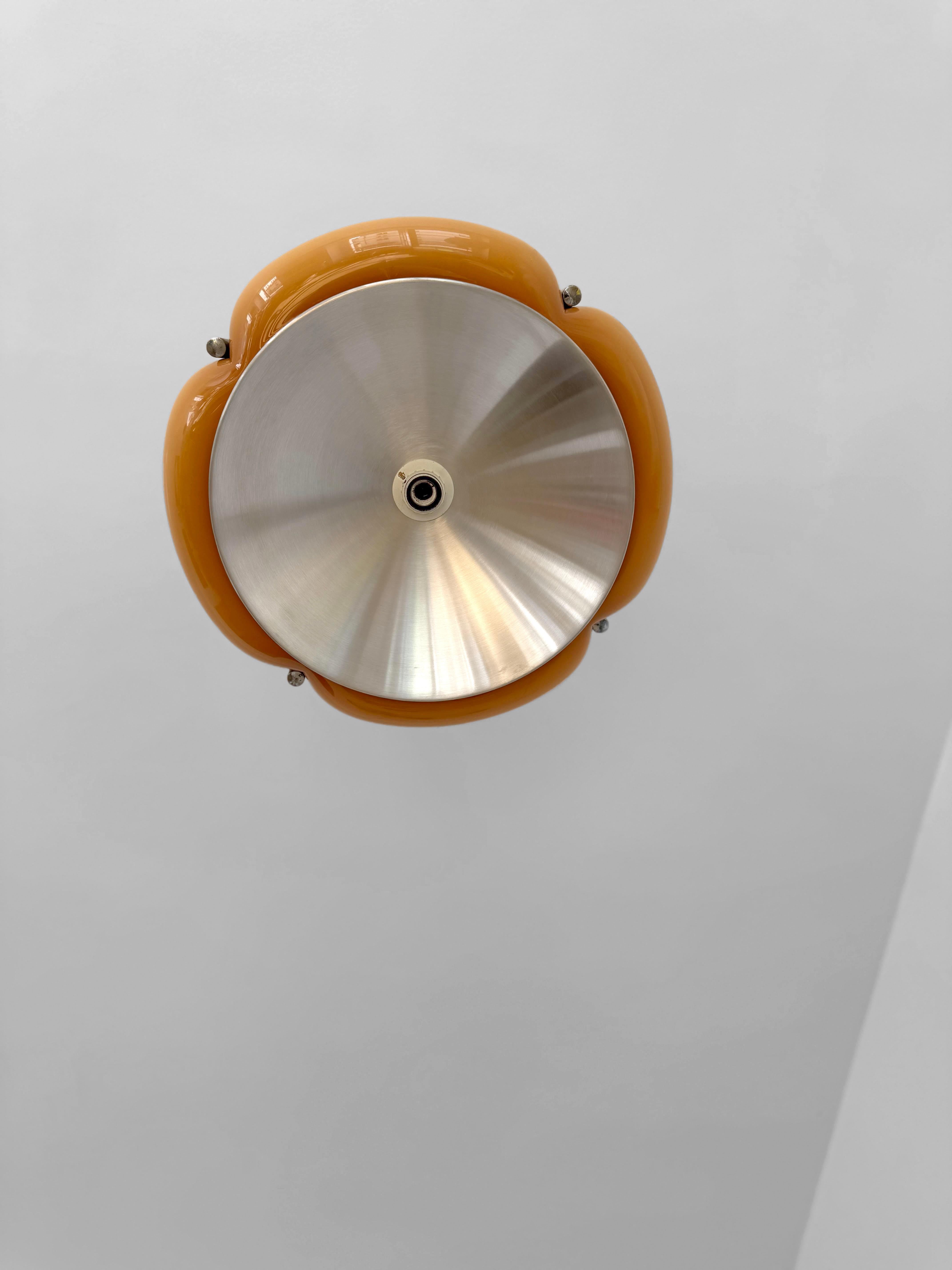 Mid-20th Century A POSTMODERN SPACE-AGE « Quadrifoglio » Ceiling Fixture by GUZZINI, Italy 1950 For Sale
