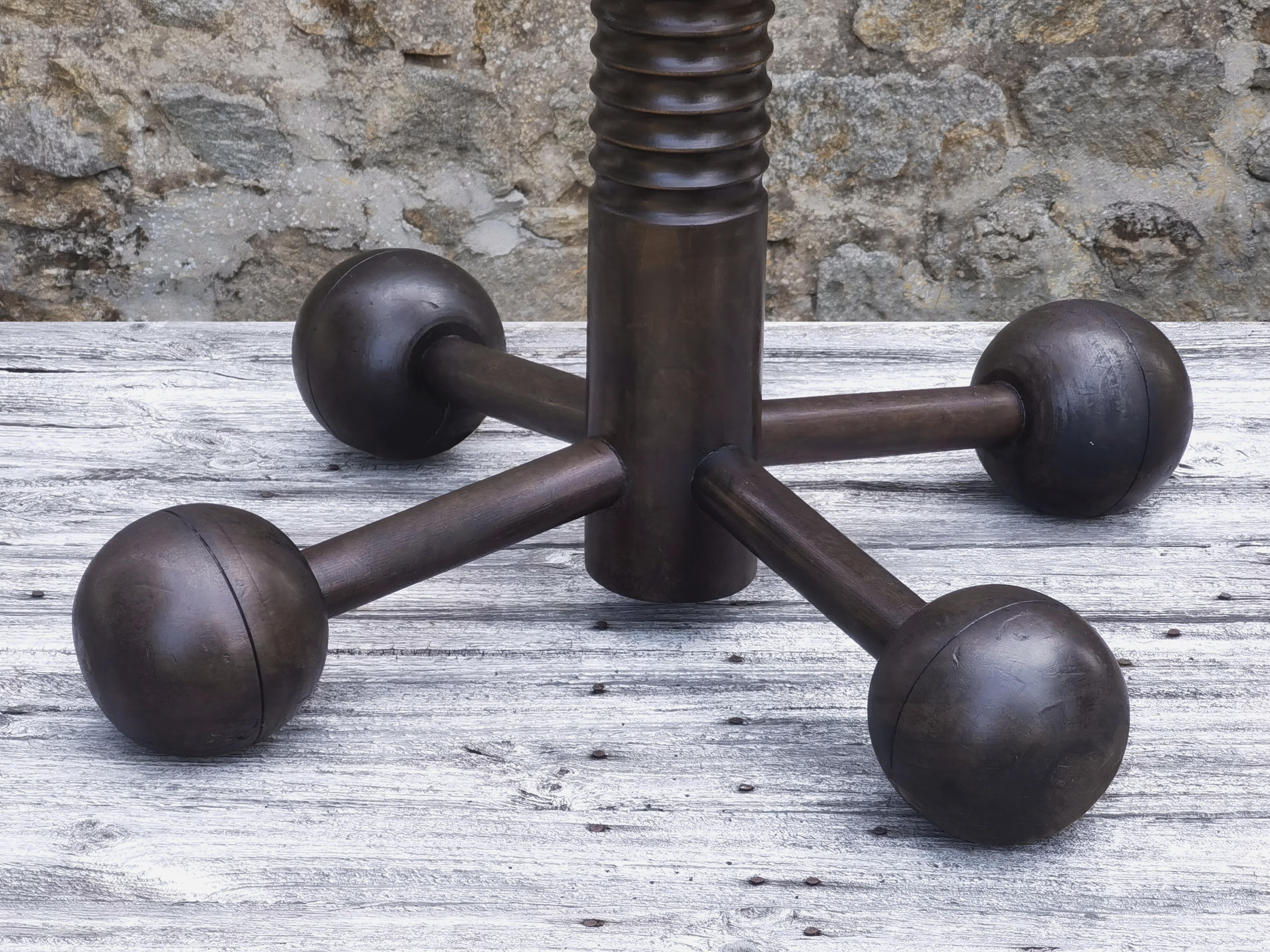 LÁMPARA DE PISO DE MADERA Art-Decó MODERNISTA de Charles DUDOUYT, Francia 1930 mediados del siglo XX en venta
