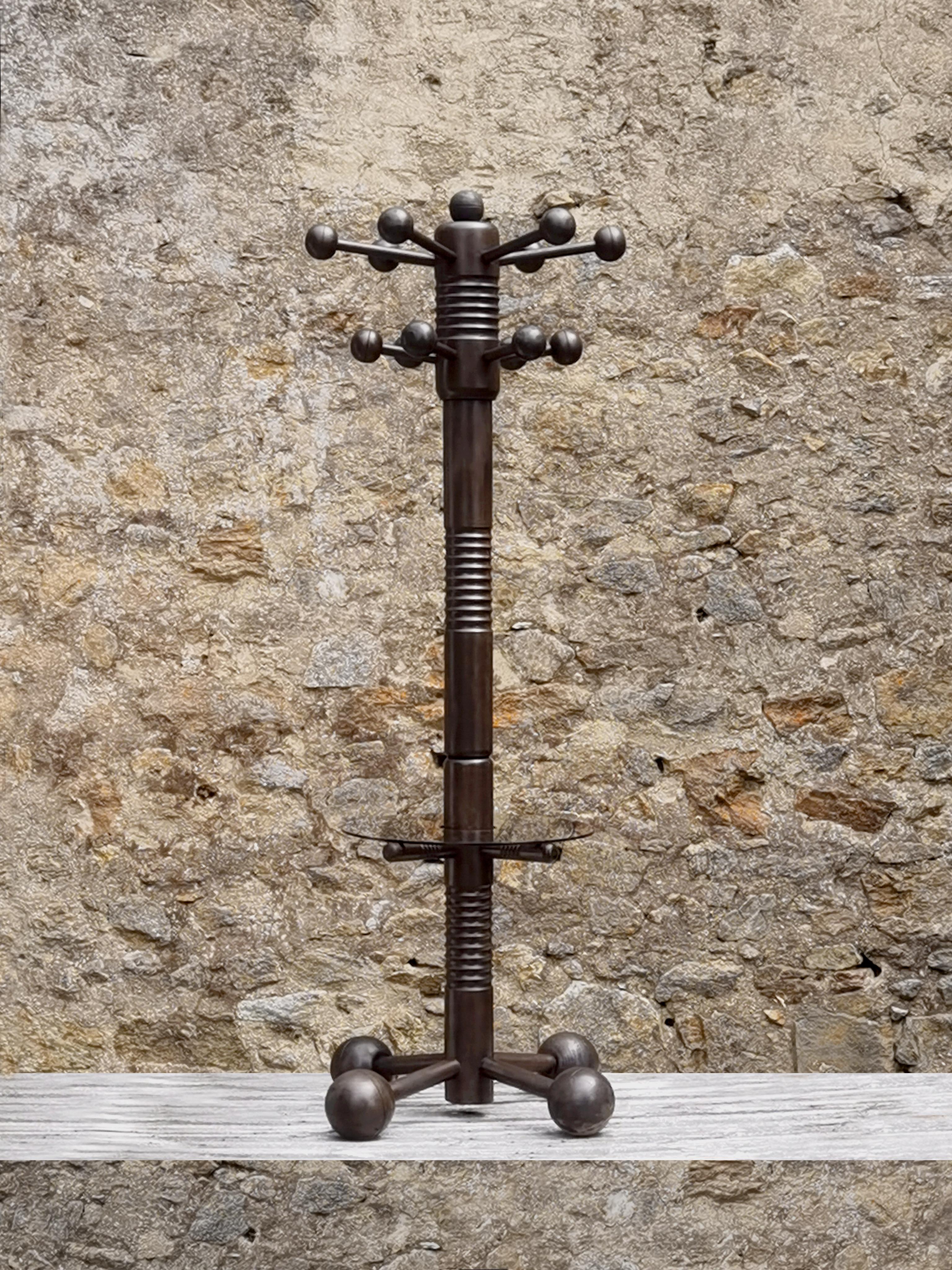 LÁMPARA DE PISO DE MADERA Art-Decó MODERNISTA de Charles DUDOUYT, Francia 1930 Madera en venta