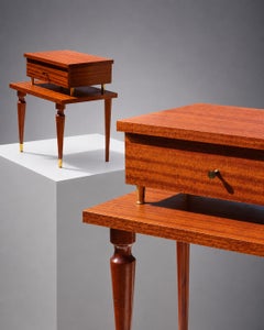 2 MID-CENTURY-MODERN Side TABLES or NIGHSTANDS, France 1950