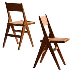 2 MID-CENTURY-MODERN MODERNIST RECONSTRUCTION Chairs, GASCOIN Style, France 1950