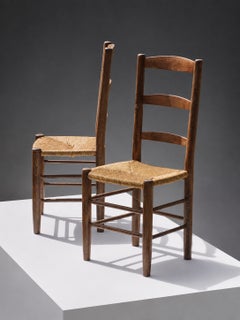 Ein Set aus 2 Stühlen im brutalistischen, rustikal-modernen Stil von GEORGES ROBERT, Frankreich 1960