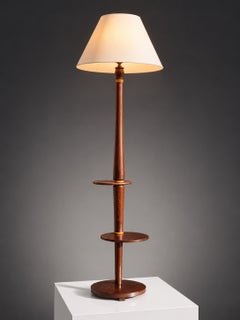 AN ART-DECO MODERNIST Wooden FLOOR LAMP in LEON JALLOT Style, France 1930