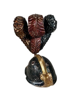 18th Century Spanish Colonial Carved Wood Helmet With Plumes