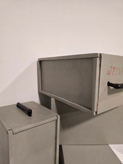 Mid-Century Industrial Wooden Storage Box, circa 1950s
