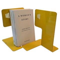 Vintage 90s Metal Bookends - Minimalist Industrial Book Ends