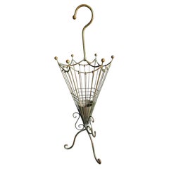 Vintage Steel Umbrella Stand with Removable Hook – Antique Style Metal Hallway D
