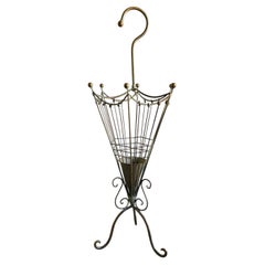 Vintage Steel Umbrella Stand with Removable Hook – Antique Style Metal Hallway D