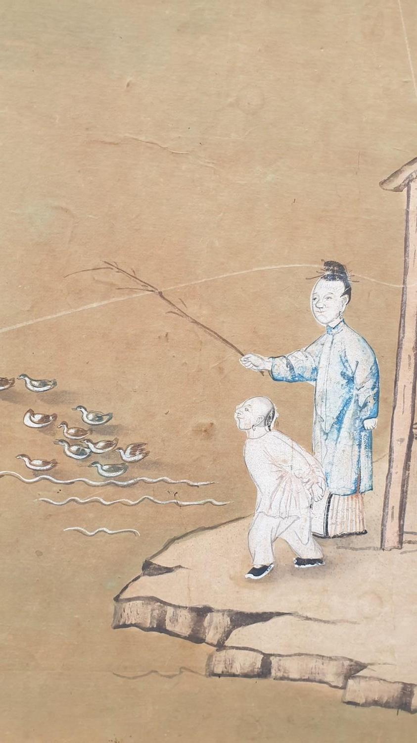 Tapete mit einer lebendigen chinesischen Landschaft, 19. im Angebot 1