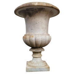 "Medici" Vase In White Marble, Late 18th To Early 19th Century