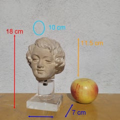 Antique 17th–18th Century Carved Stone Head of a child