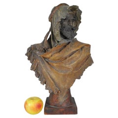 A Stellmacher, Rare Terracotta Bust of an Arab, 19th Century