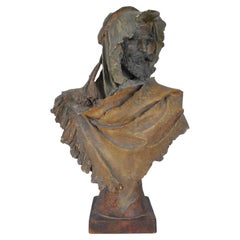 A Stellmacher, Rare Terracotta Bust of an Arab, 19th Century