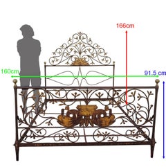 Elegant Early 19th-Century Genoese painted Iron Bed