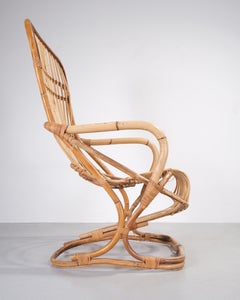 Rare Italian Mid-Century Bamboo Armchair, circa 1960s