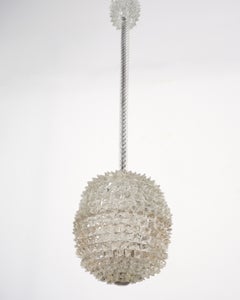 Ercole Barovier Rostrato Moulded Glass Chandelier, Italy, circa 1940s