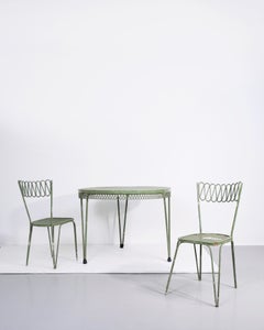 Attribuito a Gio Ponti, set composto da tre sedie e un tavolo, italiano, del 1954