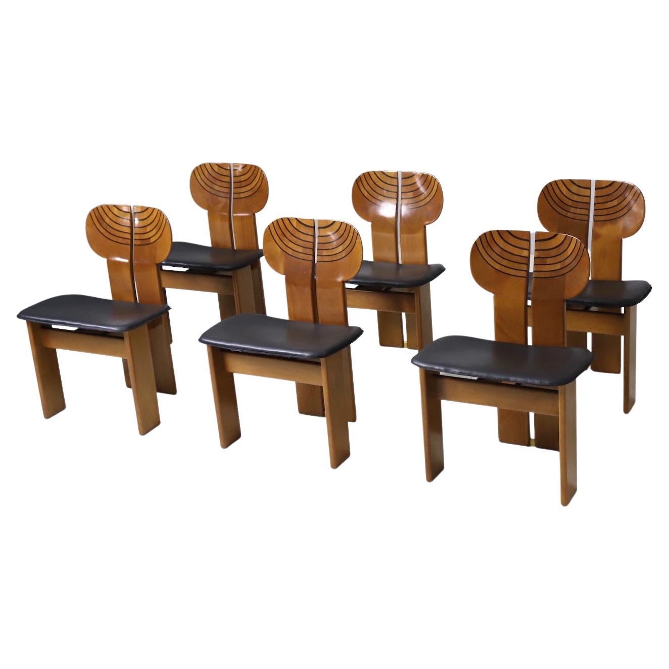 Set of 6 ‘Africa’ Chairs by Afra & Tobia Scarpa for Maxalto, 1975