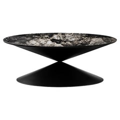 Table basse Moonlake en marbre et acier avec lumière activée Touch