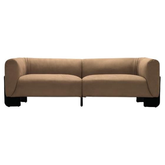 Cubic Deep Seat Sofa with Full-Grain & Vegan Leather Options For Sale