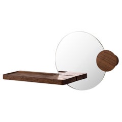 Étagère murale Glimpse avec miroir et porte-manteaux