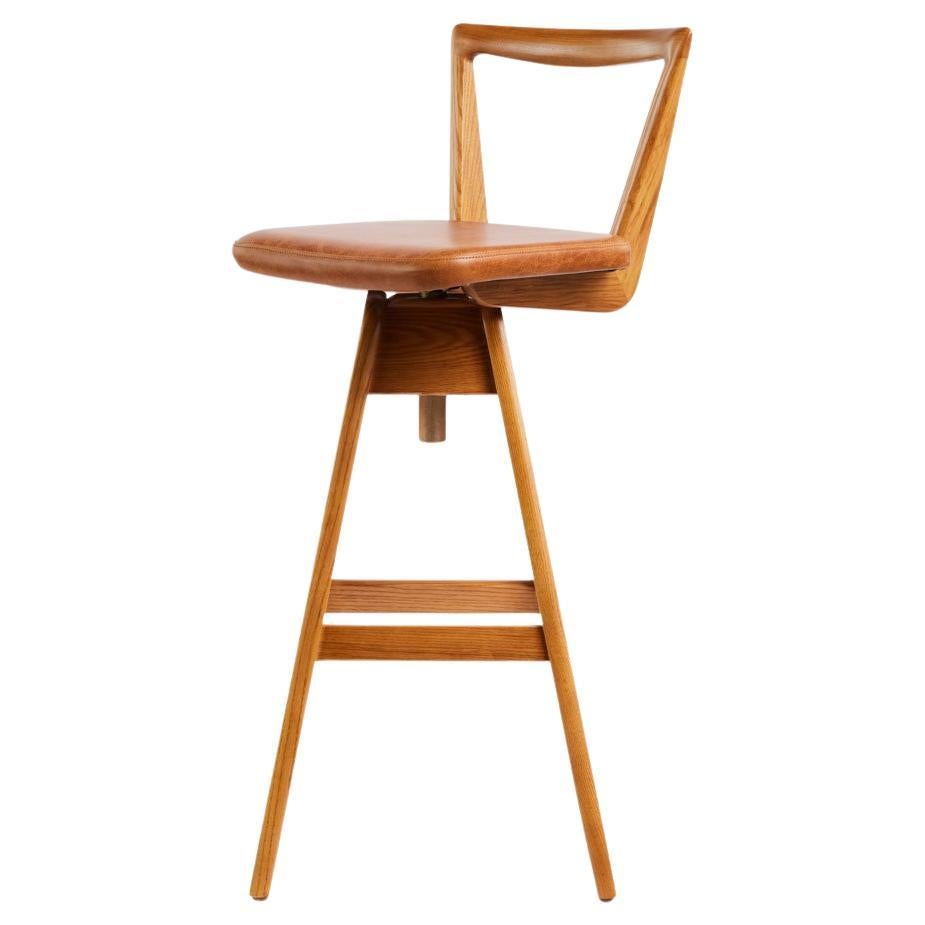 TH Brown Danish Bar Stool in Light Ash, Australian Mid-Century Design Icon