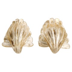 Pair of wall sconces designed by Archimede Seguso, made of Murano glass, from the 1970s