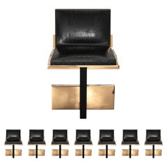 Set aus acht Stühlen „Diamante“ mit Bronze, handgefertigt, Istanbul