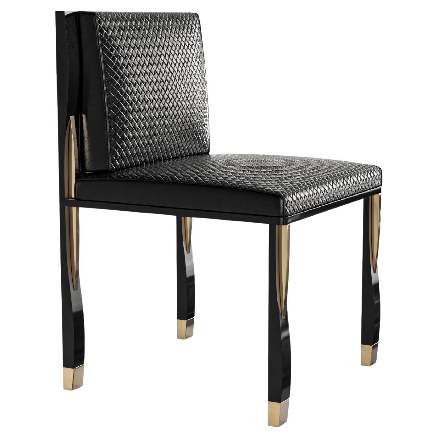 "Candice" Chair, Set of Eight, with Stainless Steel, Bronze Details, Istanbul