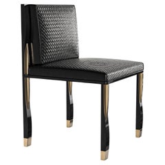 "Candice" Chair, Set of Eight, with Stainless Steel, Bronze Details, Istanbul